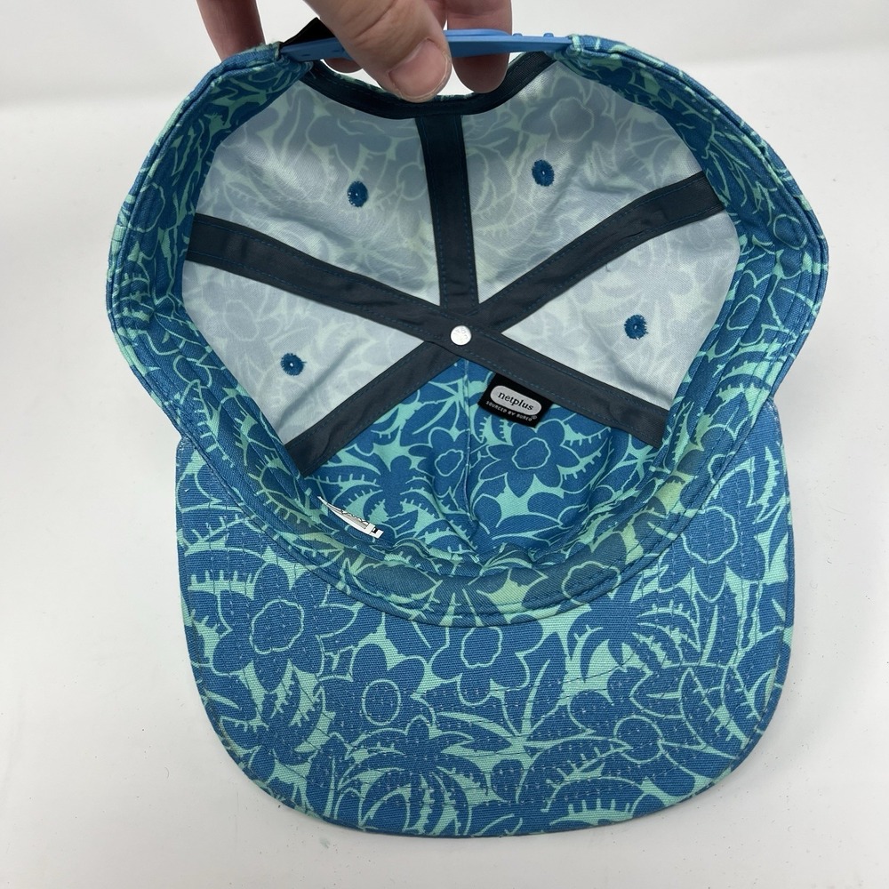Patagonia Hat Cap Snapback Blue Floral Palm Mens NetPlus Organic Cotton Tropical - Picture 8 of 11